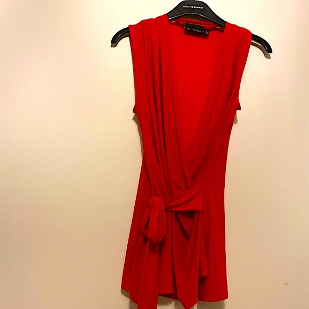 NWOT Limited hot red side bow blouse